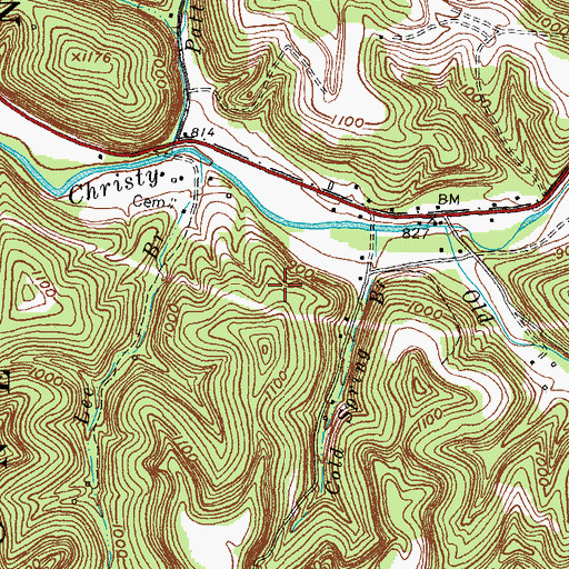 Topographic Map of Jent Cemetery One, KY
