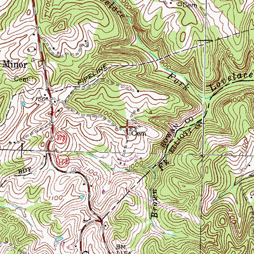 Topographic Map of Kegley-Nickell Cemetery, KY