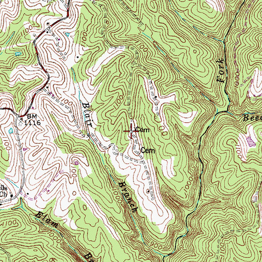 Topographic Map of Kidd Cemetery Two, KY