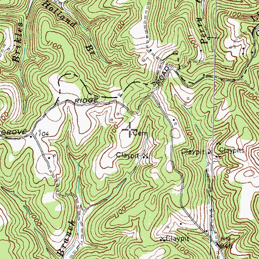 Topographic Map of King Family Cemetery, KY