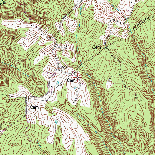 Topographic Map of Lambert Cemetery, KY