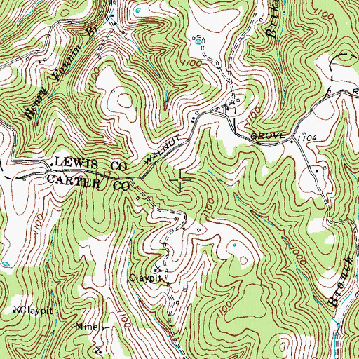Topographic Map of Logan Cemetery, KY