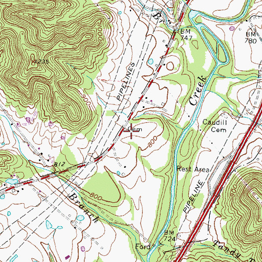 Topographic Map of Mabry Cemetery Two, KY
