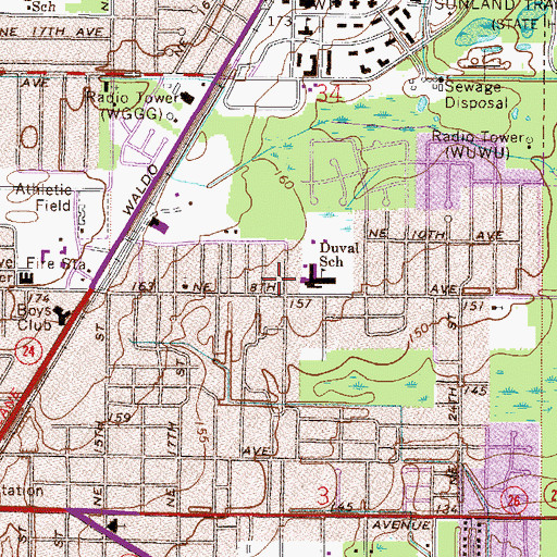Topographic Map of Bartley Temple United Methodist Church, FL
