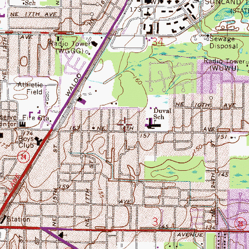 Topographic Map of Mount Zion Church of God in Unity, FL