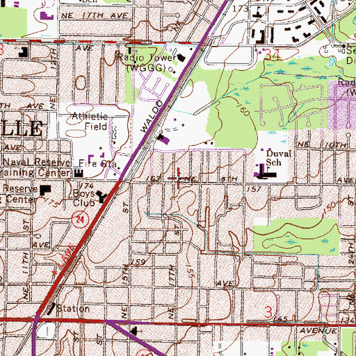 Topographic Map of Northeast Community Center, FL