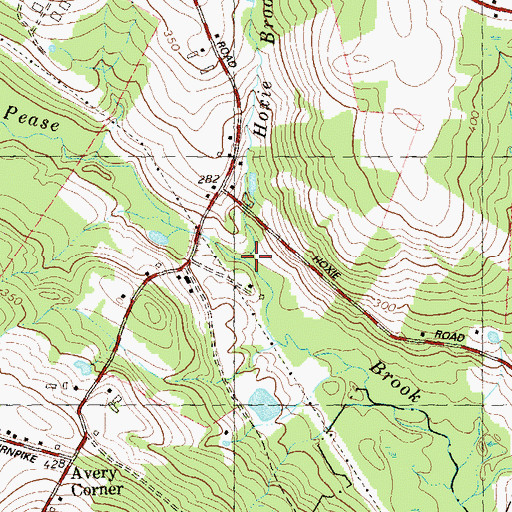 Topographic Map of Hoxie Brook, CT