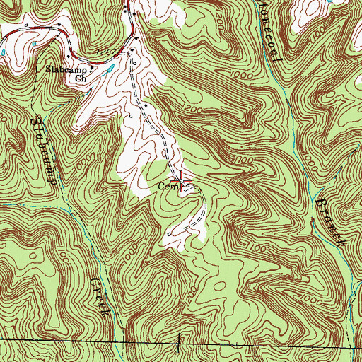 Topographic Map of McClain-Arnold Cemetery, KY
