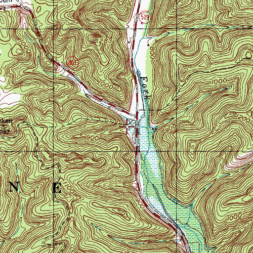 Topographic Map of McClure Cemetery, KY