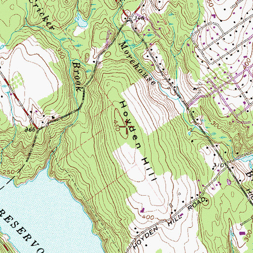 Topographic Map of Hoyden Hill, CT