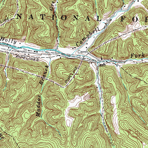 Topographic Map of McKenzie Cemetery, KY