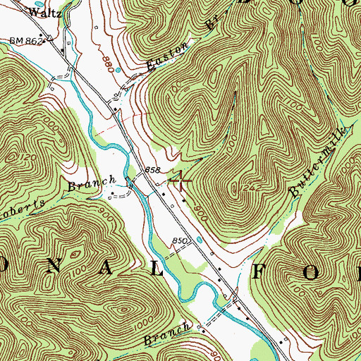 Topographic Map of Molton Cemetery, KY