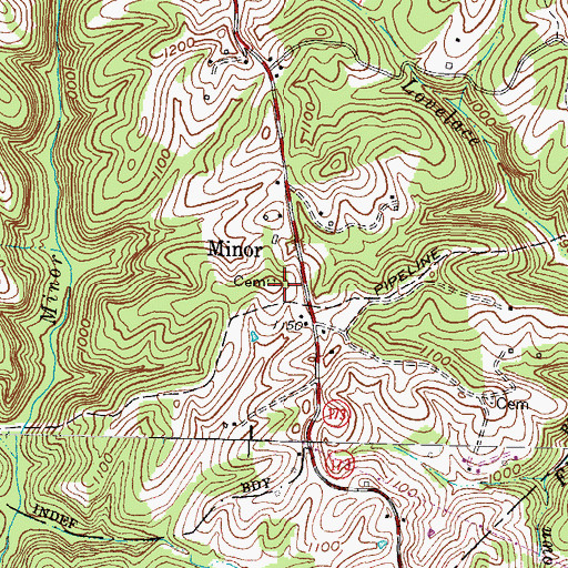 Topographic Map of Nickell-Harris Cemetery, KY