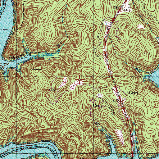 Topographic Map of Peyton-Igo Cemetery, KY