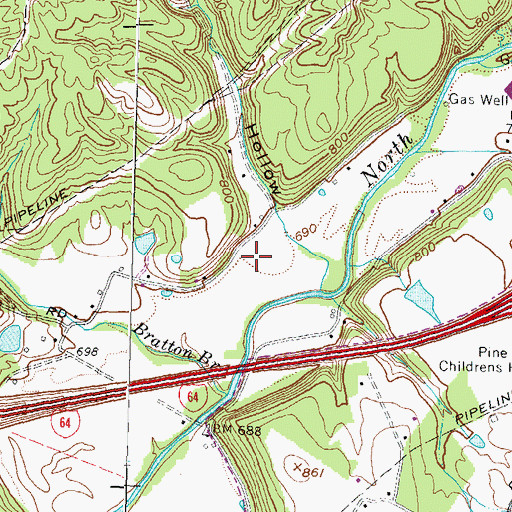 Topographic Map of Phipps Cemetery, KY