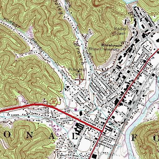 Topographic Map of Pine Hill Cemetery, KY