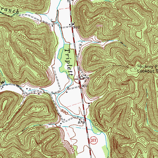 Topographic Map of Plank Family Cemetery, KY