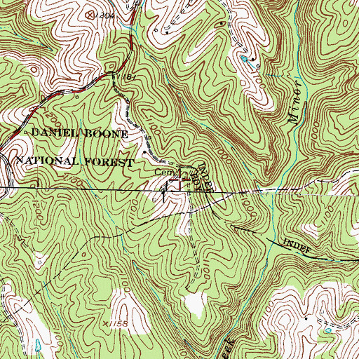 Topographic Map of Quiesinberry Cemetery One, KY