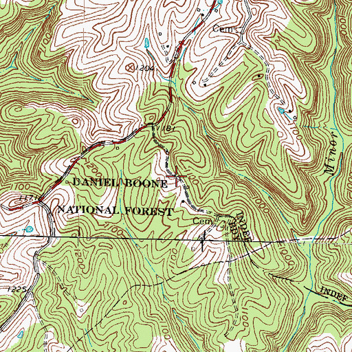 Topographic Map of Quesinberry Cemetery Two, KY