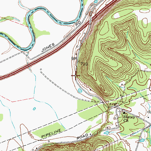 Topographic Map of Razor Cemetery, KY