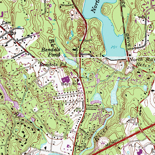 Topographic Map of Hoyt School, CT