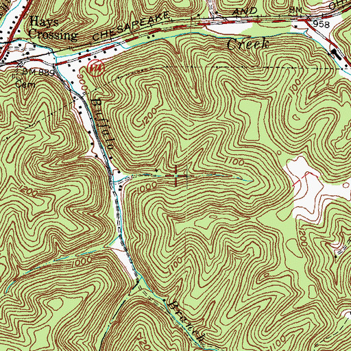Topographic Map of Rice Cemetery, KY