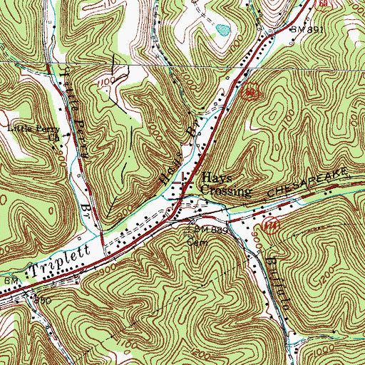 Topographic Map of Richards Cemetery One, KY