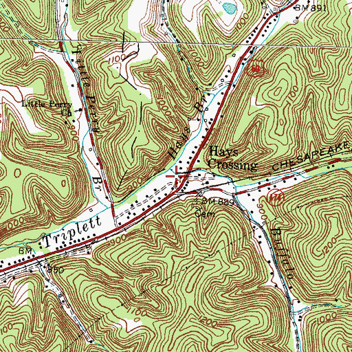 Topographic Map of Richards Cemetery Two, KY