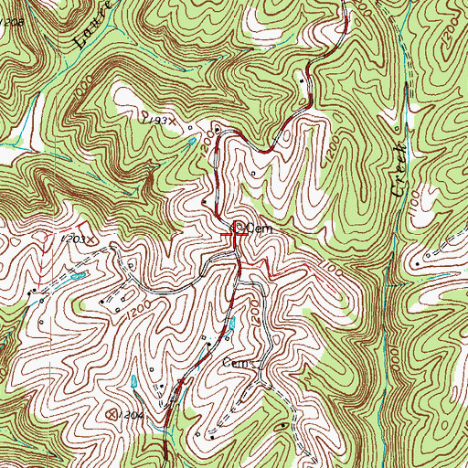 Topographic Map of Scaggs-Harr Cemetery, KY