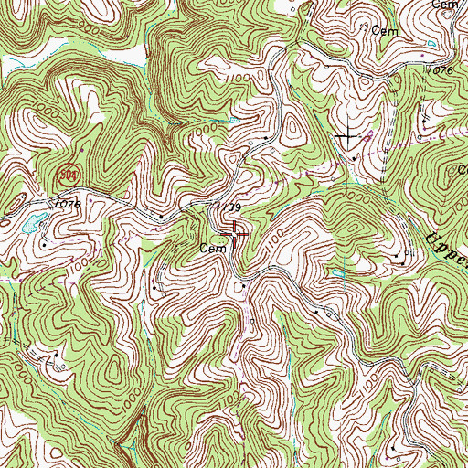 Topographic Map of Scaggs-WIlson Cemetery, KY