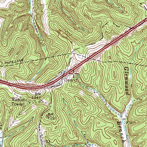 Topographic Map of Shumate Cemetery One, KY