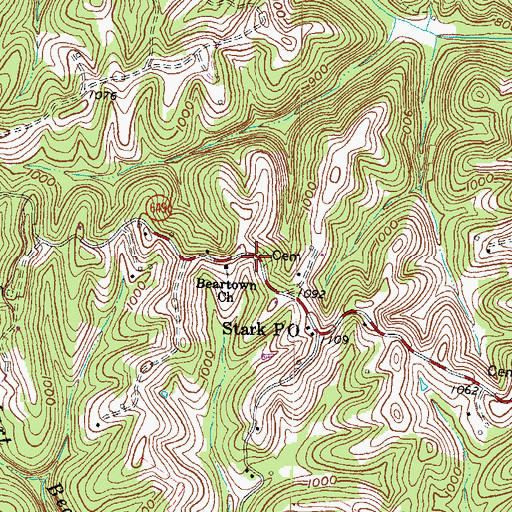 Topographic Map of R E Scaggs-Caudill Cemetery, KY