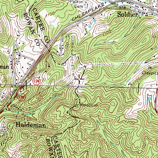 Topographic Map of Smith Cemetery, KY