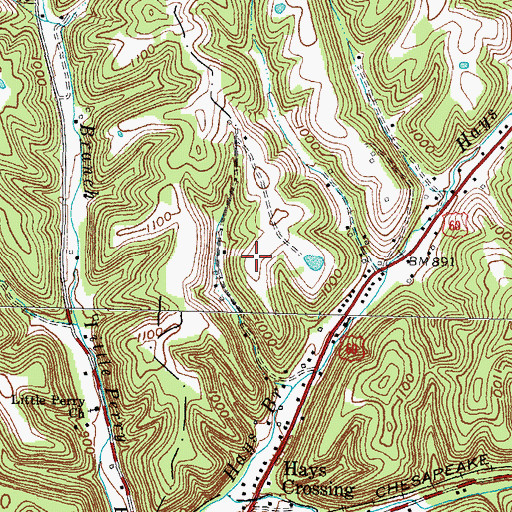 Topographic Map of Sparks Cemetery Two, KY