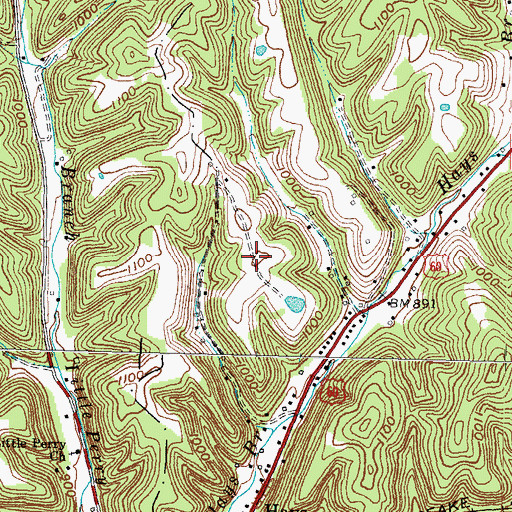 Topographic Map of Stevens-Stigall Cemetery, KY