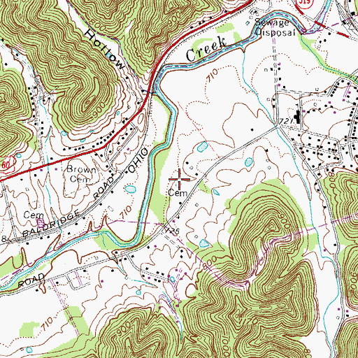 Topographic Map of Stewart Cemetery, KY