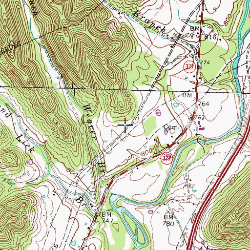 Topographic Map of Stigall Cemetery One, KY