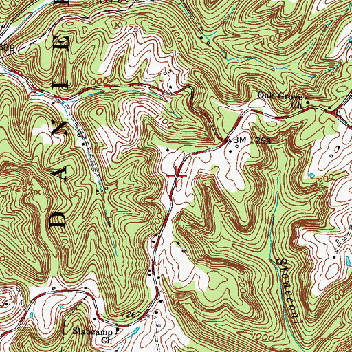 Topographic Map of Trent Cemetery One, KY