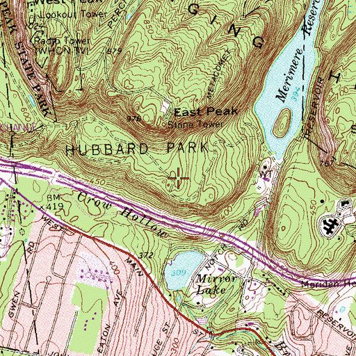 Topographic Map of Hubbard Park, CT