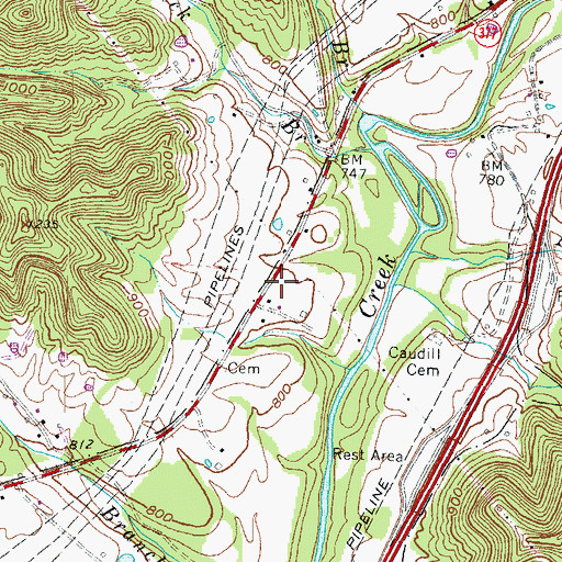 Topographic Map of Trumbo Cemetery One, KY