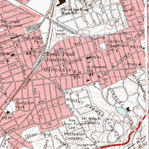 Topographic Map of New York Ladder Company 135, NY