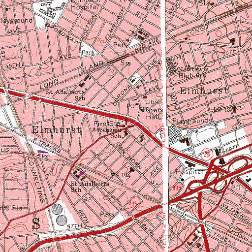 Topographic Map of New York Ladder Company 136, NY