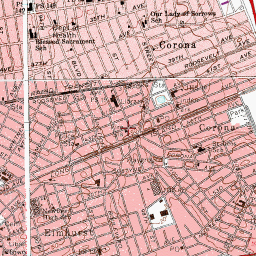 Topographic Map of New York Ladder Company 138, NY