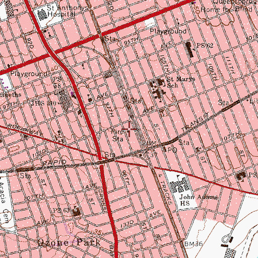 Topographic Map of New York Ladder Company 142, NY