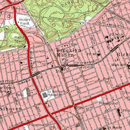 Topographic Map of New York Ladder Company 143, NY