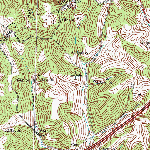 Topographic Map of Webb Cemetery, KY