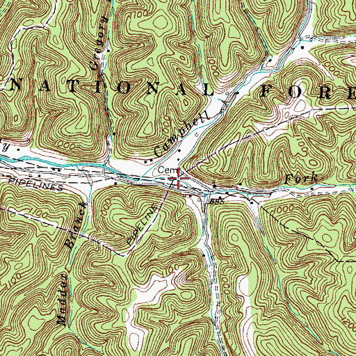 Topographic Map of White Cemetery One, KY
