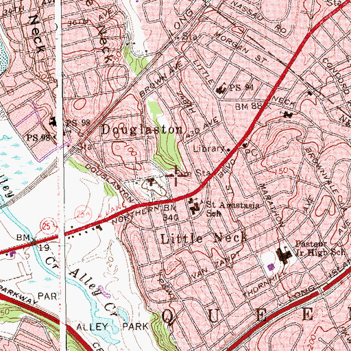 Topographic Map of New York Ladder Company 164, NY