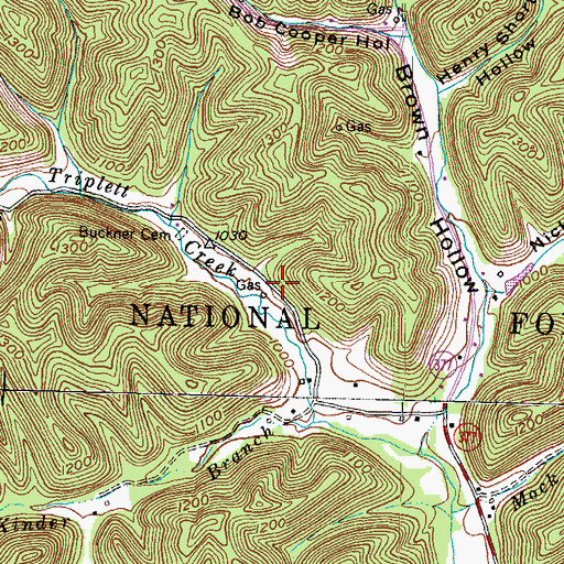 Topographic Map of Williams Cemetery Two, KY