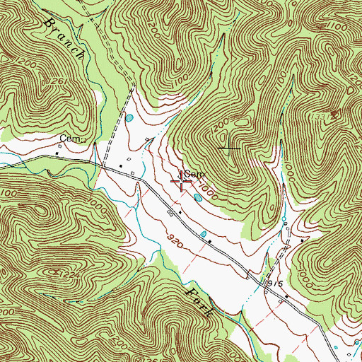 Topographic Map of Wyatt Cemetery, KY